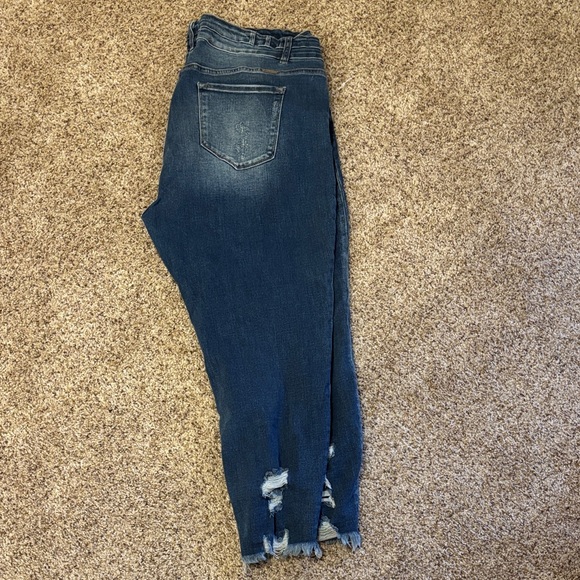 KanCan Denim - KanCan Dark Blue Distressed Ankle Jeans